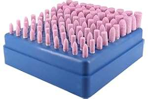 DENTASOP 100 pieces Mounted Point Abrasive Stone Head Grinding Rotary Tool Wheel Bits Accessories Attachment Set, 1/8 Shank