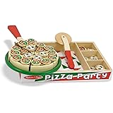 Melissa & Doug Pizza Party Wooden Play Food Set With 54 Toppings