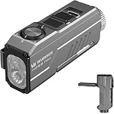 Wurkkos HD02 Mini Flashlight Rechargeable, Pocket LED Light Grey | 1300 Lumens Bright EDC Flashlight, Adjustable Side Light, Spot &amp; Flood Beam,IPX6 Waterproof for Camping Hiking Repair