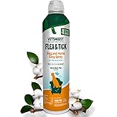 Vet's Best Natural Flea and Tick Easy Spray for Dogs – Cotton Spice Scent – Natural Flea & Tick Prevention – Kills Pests on Contact – Plant-Based Formula – Made in USA – 14 oz