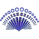 Memsion Ear Stretching Kit 50 Pieces 14Gauges-00Gauges Earrings Piercing Kit