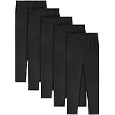 Resinta 5 Packs Toddler and Baby Girls Leggings Pants Full Length Cotton Basic Leggings Stretchy Soft Leggings Tights Pants