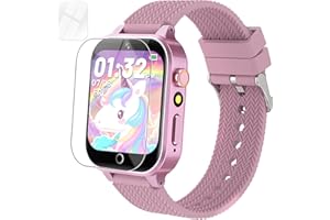 OVV Kids Smart Watch with 2 Screen Protectors, 1.5'' Touch Screen, 26 Games, Audiobook, Learn Card, HD Camera, Video, Pedometer, Alarm Clock - Educational Wristwatch Learning Toy Fun for Birthday Gifts