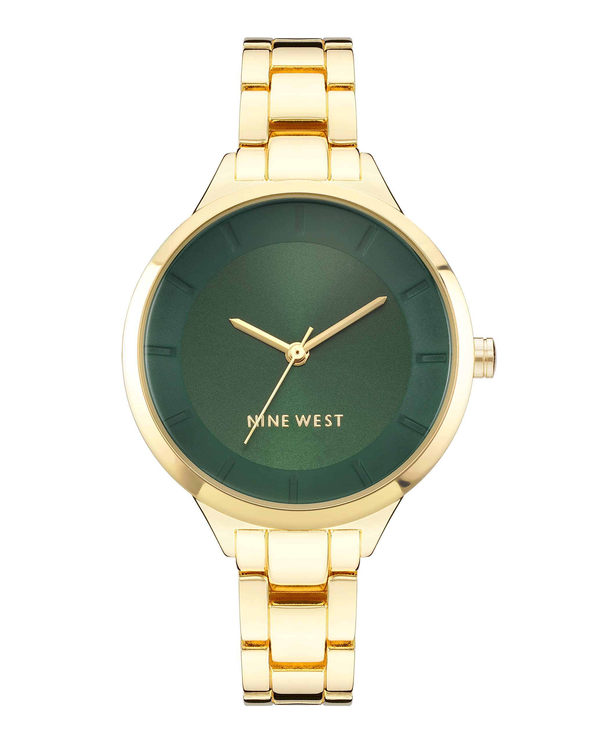 Nine West Women's Bracelet Watch, Gold/Green, Japanese