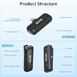 BOYA Wireless Lavalier Lapel Microphones for iPhone