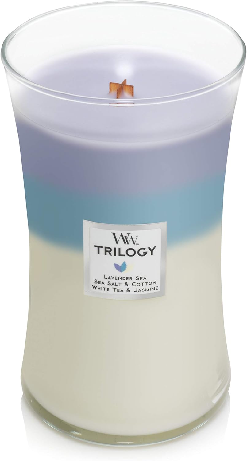 Woodwick Large Hourglass Trilogy Scented Candle Calming Retreat