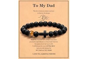 ESTAIRKAS Fathers Day Dad Gifts from Daughter Son Wife, Christian Cross Bracelet Gifts for Men Husband Godfather Grandpa Papa, 2024 graduation gifts for him college high school, Religious Gifts for Men Son Teens Boys Niece Dad Husband Boyfriend Brother Grandson Birthday Gifts
