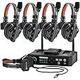 Hollyland Solidcom C1 PRO 5-Person Noise Cancelling Wireless Intercom Headset System w/HUB, 1100ft Full-Duplex 1.9GHz AB Group PTT Mute Expandable Comm Headset for Church Drone TV Film（G-Mount）