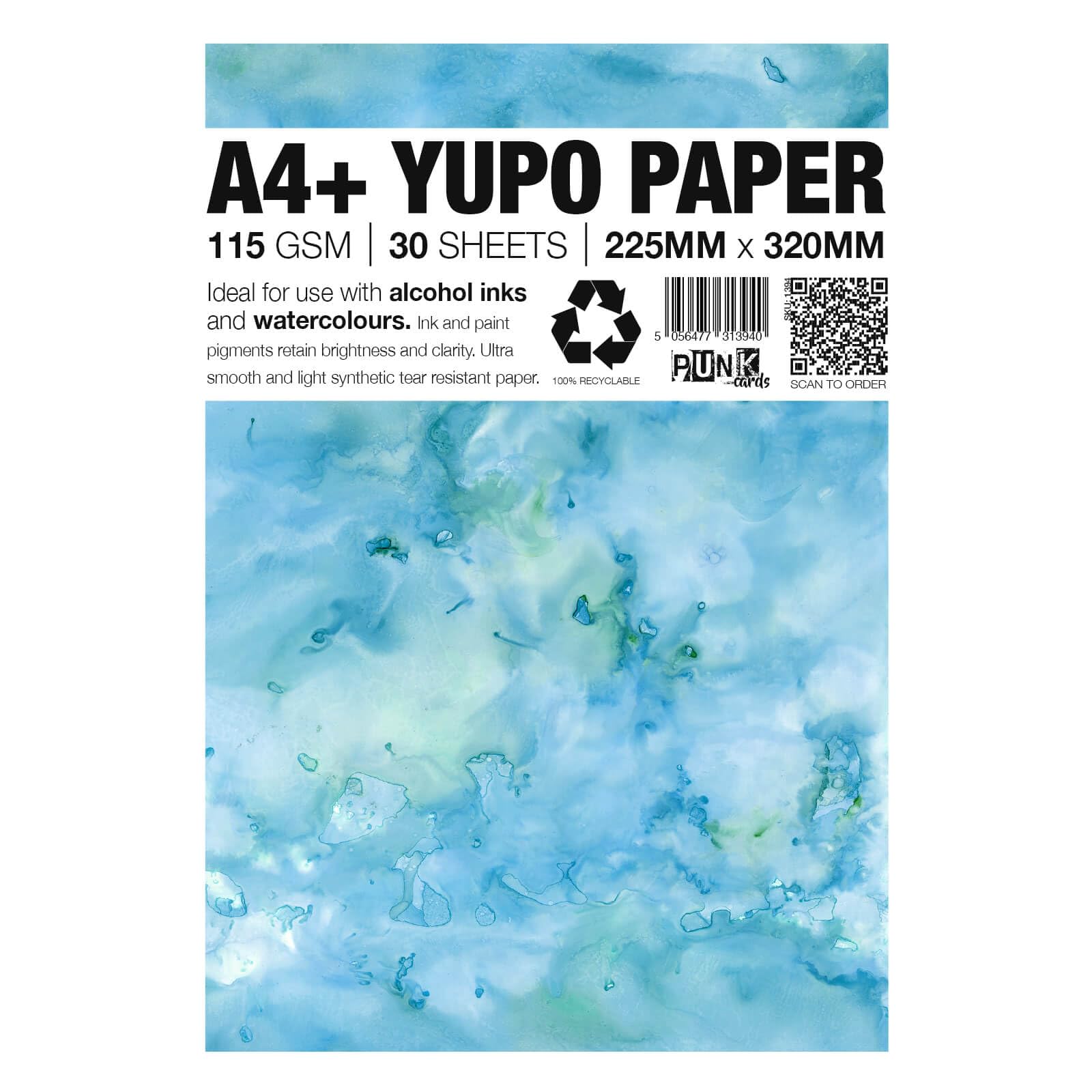 Yupo Paper - Alcohol Inks - Yupo Paper A4 - Alcohol Ink Art Paper - for Artists and Painters - 30 Sheets - 115gsm - A4+ - 225mm x 320mm