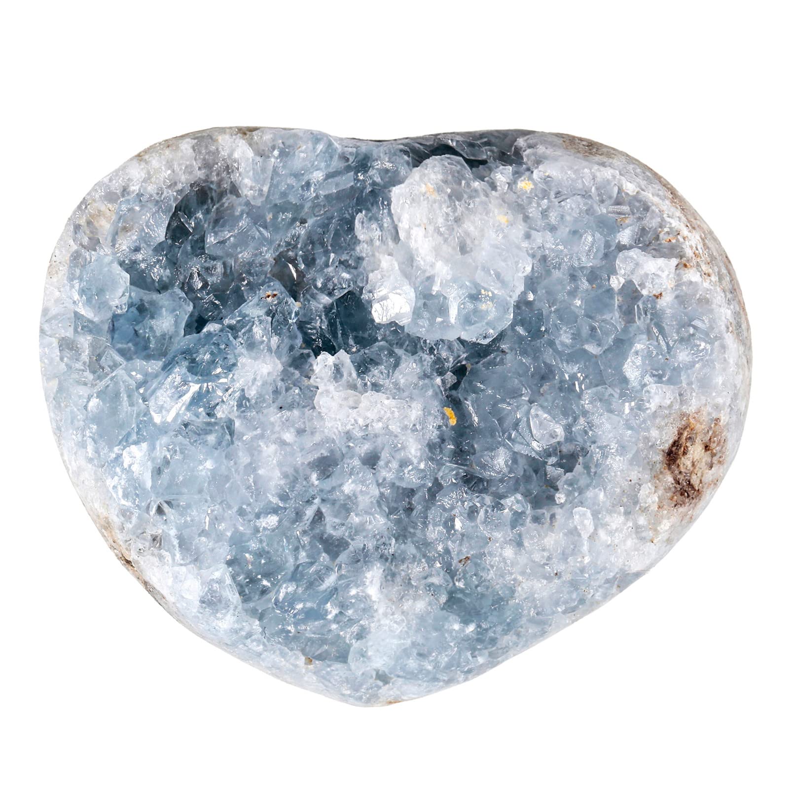 Nupuyai Natural Celestite Raw Mineral Crystal Cluster Geode Specimen Stone, Energy Crystals Druzy for Reiki Healing Home Decor (220-300g)