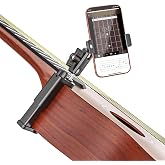 Wukanleng Guitar Phone Holder - Metal Adjustable Arm, Guitar Phone Mount for for Guitars, Ukuleles, Basses, Electric Guitar, Fits iPhone 17 Pro Max 16 15 Plus, for Video Recording and Online Teaching