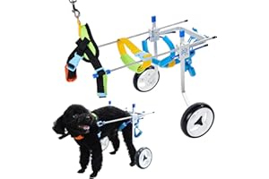 BAKYAR Adjustable Dog Wheelchair for Back Legs| Pet Wheelchairs with Disabled Hind Legs Walking|Stabel & Light Weight (7-Size) (XS)