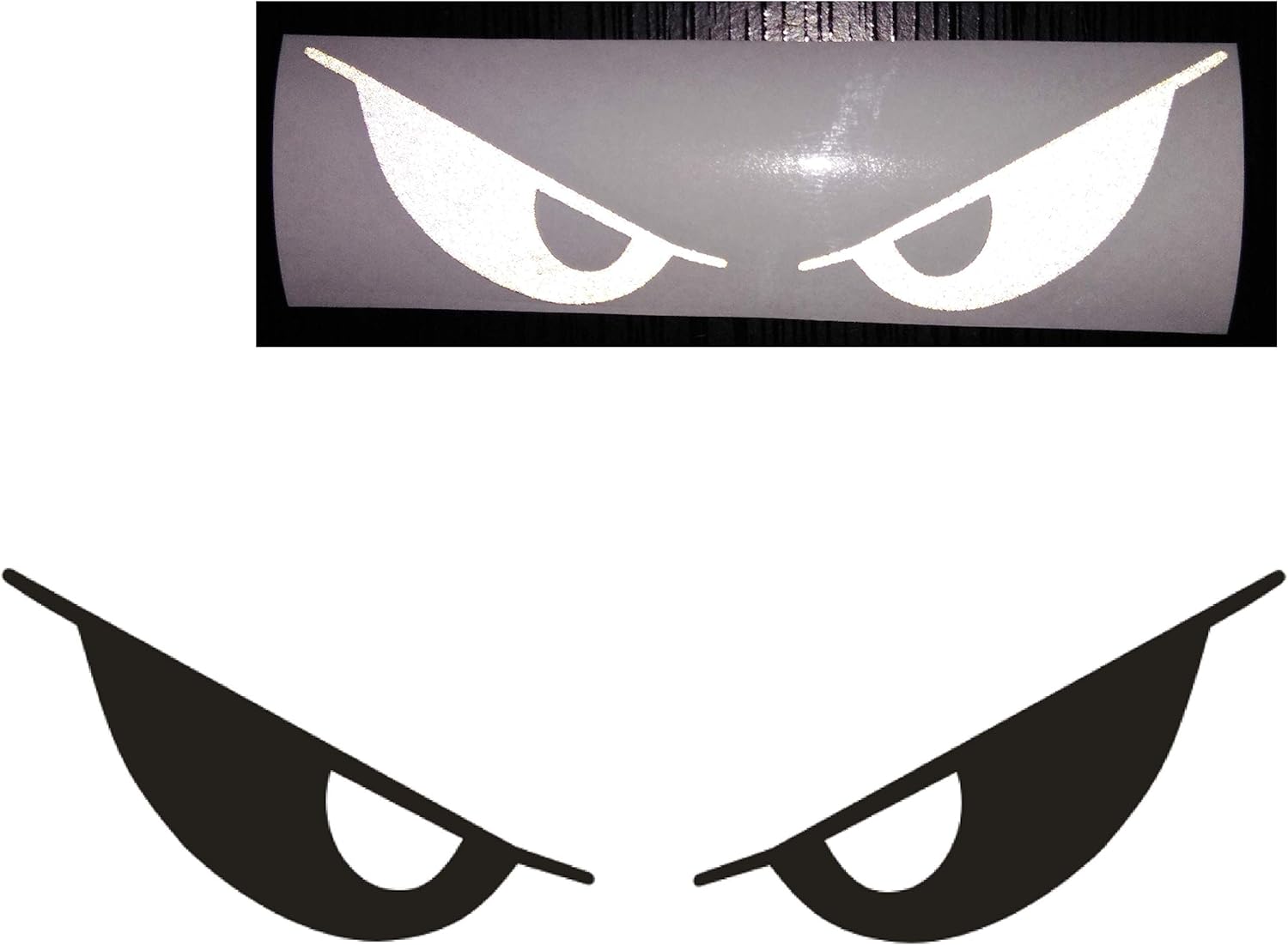 CUSHYSTORE Black Reflects White Evil Eyes No Fear Decal Reflective