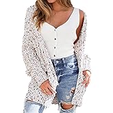 SELINK Women's Cardigan Sweater Casual Confetti Rib Knit Long Sleeve Cardigan Daily Outwear