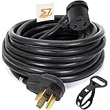 25FT 30Amp NEMA 10-30P 3 Prong Dryer Extension Cord with Heavy Duty Thick Anti-Weather Cord
