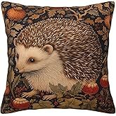 Lalamelody William Morris Abstract Vintage Floral Hedgehog Design 18x18 inches Throw Pillow Covers Square Pillowcases Decor for Bed Couch Sofa Living Room Cushion Covers