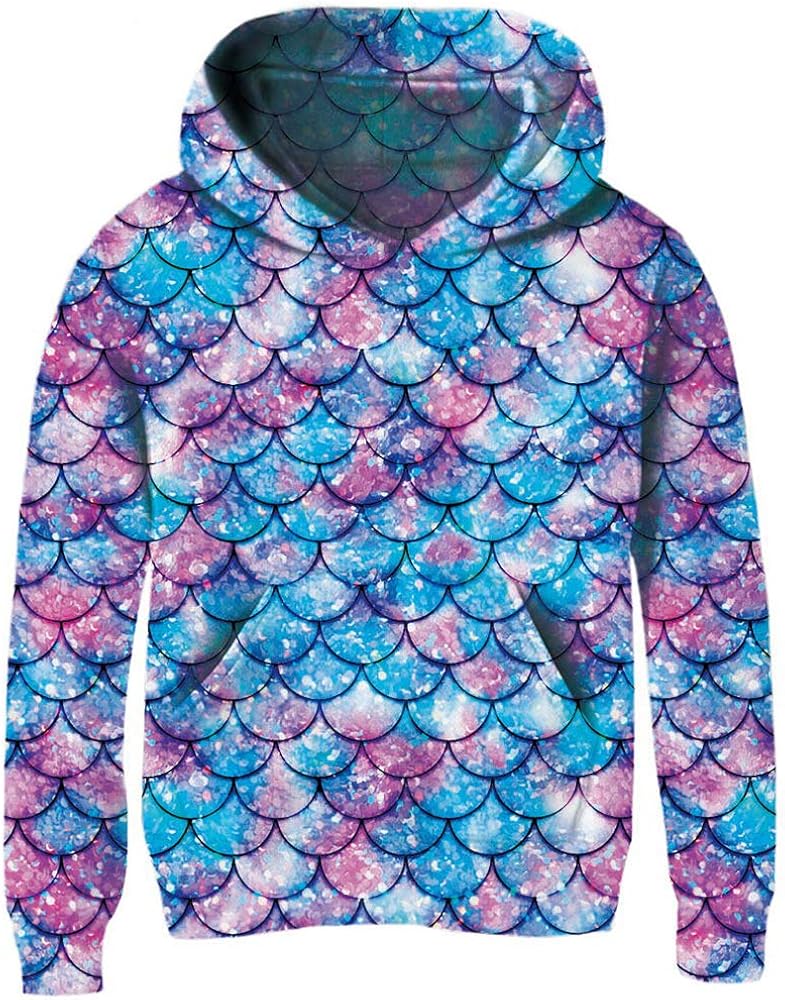 Ahegao Unisex Kids Hoodies Sweaters 3D Printed Casual Hooded Sweatshirts with Big Pockets for 4-14T Boys Girls: Clothing