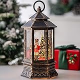Musical Christmas Snow Globe Lantern Lighted
