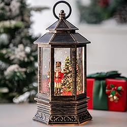 Musical Christmas Snow Globe Lantern Lighted