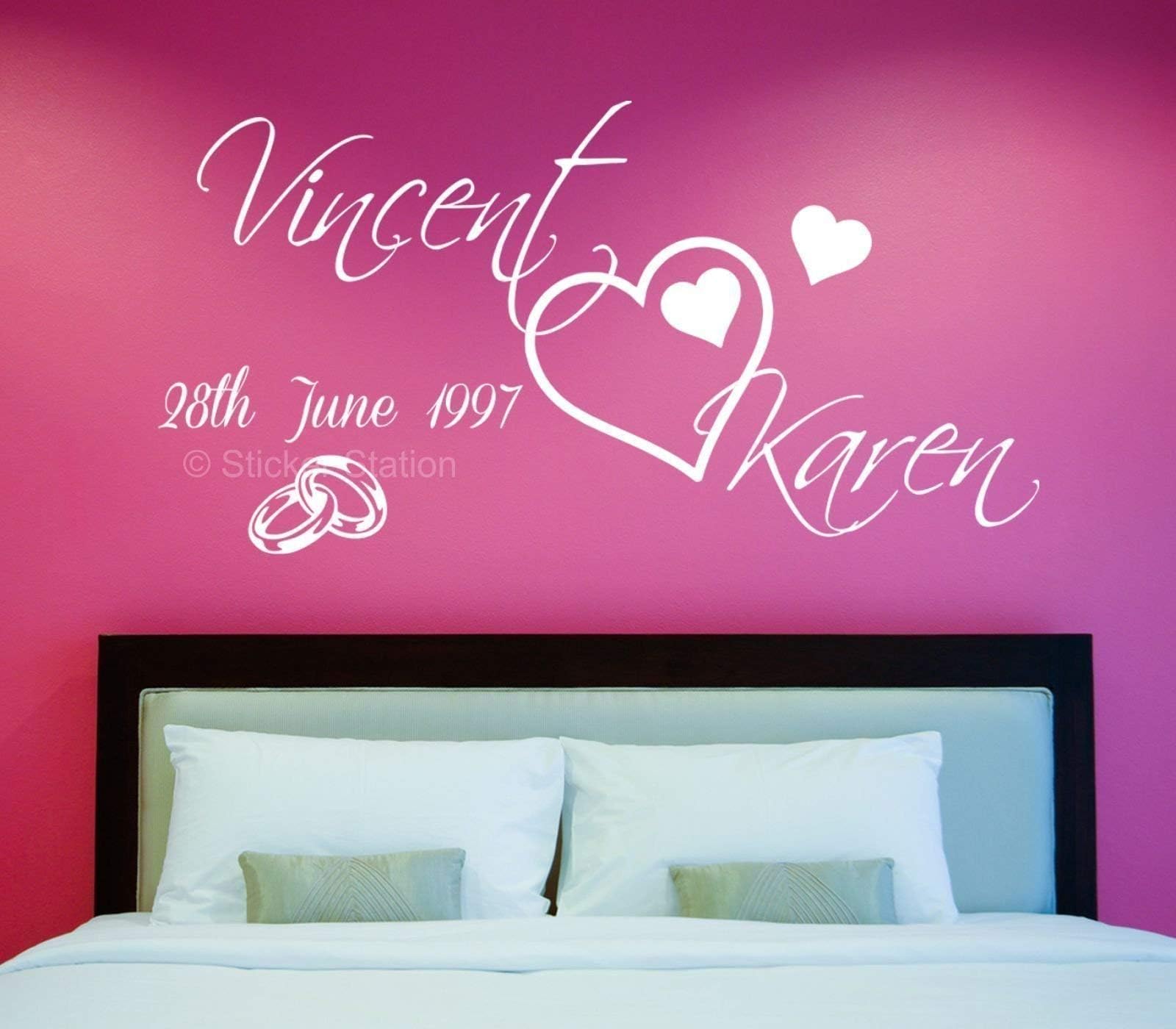 Wedding Anniversary Personalised Any Name & Date Wall Art Mural Decal Sticker