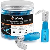 Wirefy 150 PCS Heat Shrink Piggyback Spade Connectors - 3 Way Wire Connectors - Double Spade Connectors - Quick Disconnect Pi