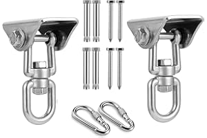 MDAIRC Heavy Duty Stainless Steel Hanging Kit Swing Hangers and Hammock Spring and Swing Swivel Spinner Kglobal Swivel Hook and Locking Snap Hooks for Wooden Sets，tire Swing Swivel, Seat Trapeze Yoga
