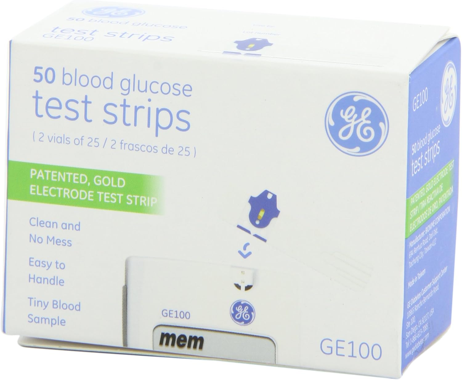 GE100 Test Strips 50ct: Health & Personal Care