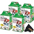 Fujifilm Instax Mini Instant Camera Film for Mini Instant Cameras - Capture Memories Anytime, Anywhere with Sunshine Photo Microfiber Cleaning Cloth... (4 Pack (80 Sheets Total))