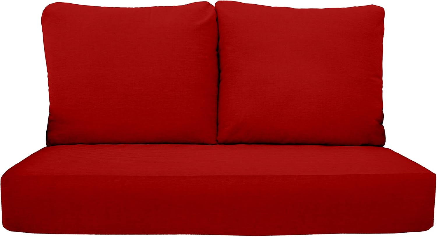 RSH Décor Indoor Outdoor Deep Seating Loveseat Cushion Set, 1- 46” x 26” x 5” Seat and 2- 25” x 21” Backs, Choose Color (Red)