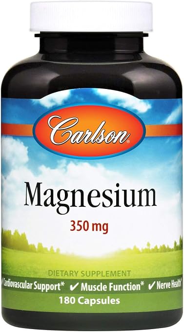 Carlson labs magnesium caps 350mg, 90 capsules (088395052217)