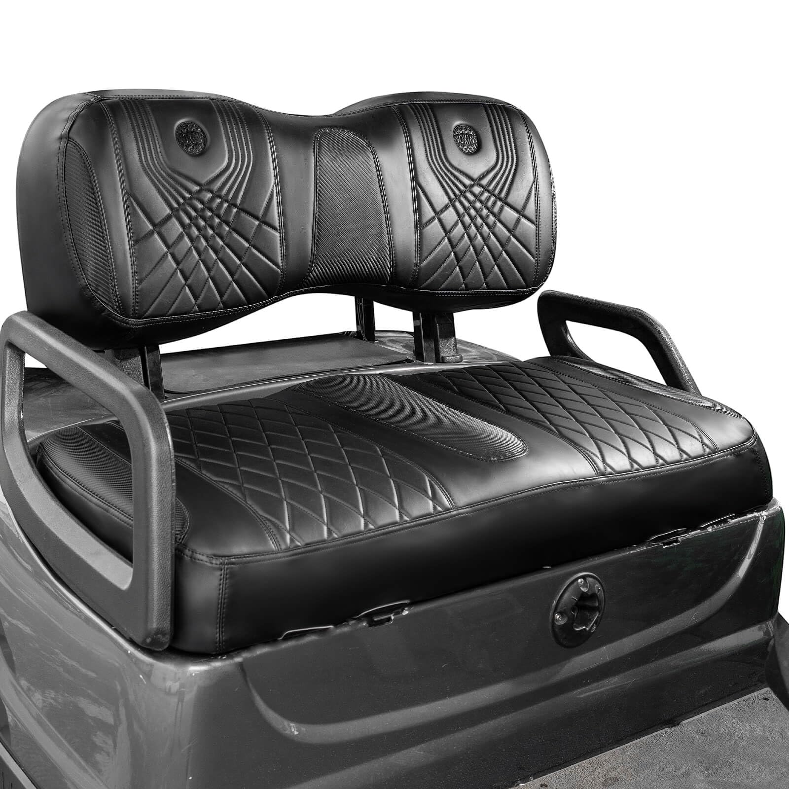 Photo 1 of NOKINS Golf Cart Seat Covers, Fits YAMAHA/G29/Drive2 OEM Standard Front Seat Cushion, Yamaha Vinyl Seat Covers, No Stapler Required (Gradient Diamond Black&Black)