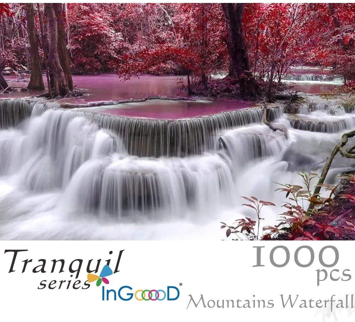 Ingooood Tranquil Series- Mountains Waterfall - Jigsaw Puzzles 1000 Pieces for Adult