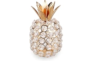 JUXYES Sparkly Crystal Beads Pineapple Ornament Handmade Decorative Pineapple Nordic Artificial Fruit Figurine Statue Table Centerpiece Decor for Home Wedding Party Festival