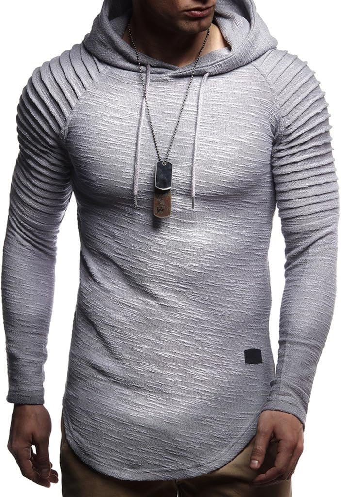Leif Nelson Herren Kapuzenpullover Slim Fit Baumwolle-Anteil Moderner