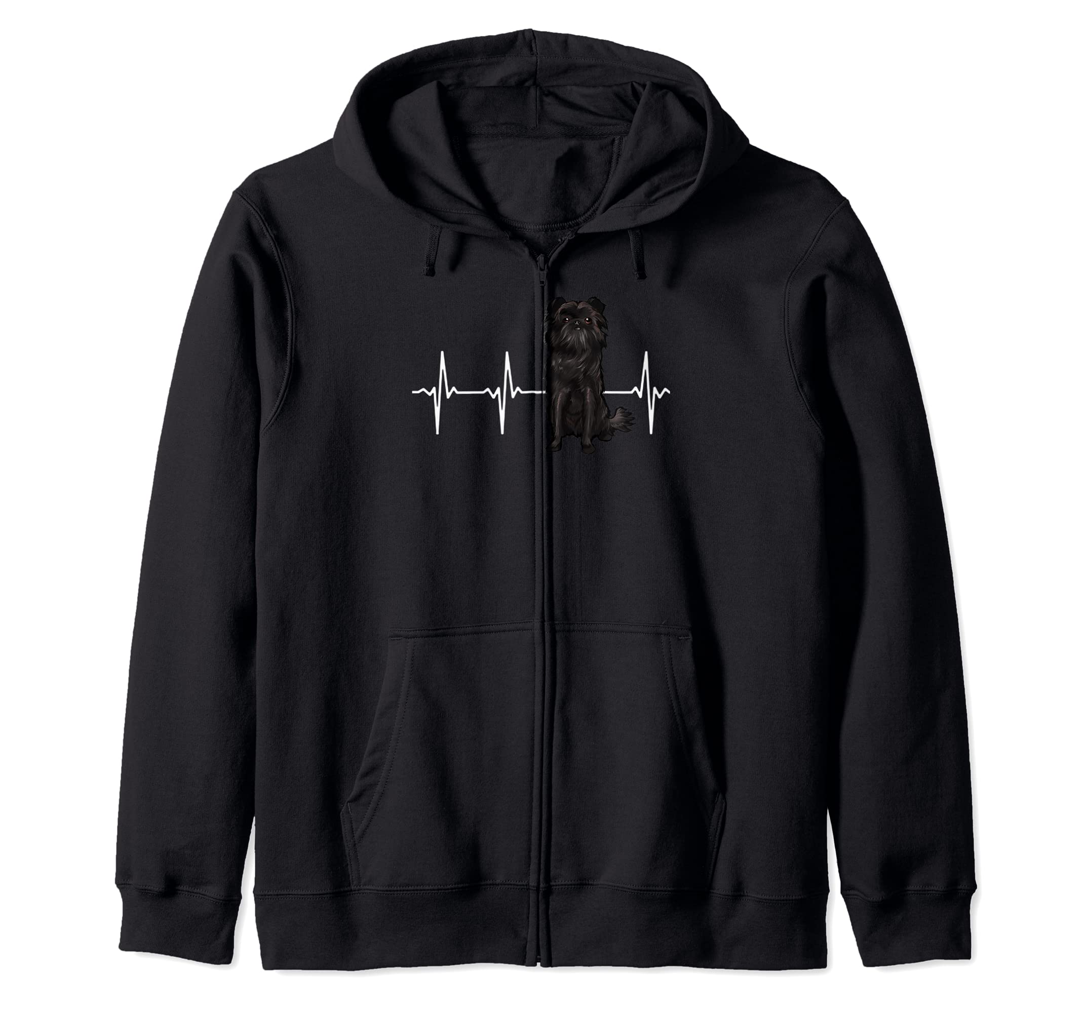 Affenpinscher Heartbeat Dog Lover Zip Hoodie