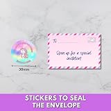 Cardlyst Unicorn Party Invitations for Kids 24-32 Pack A5 Folding Envelope view 5