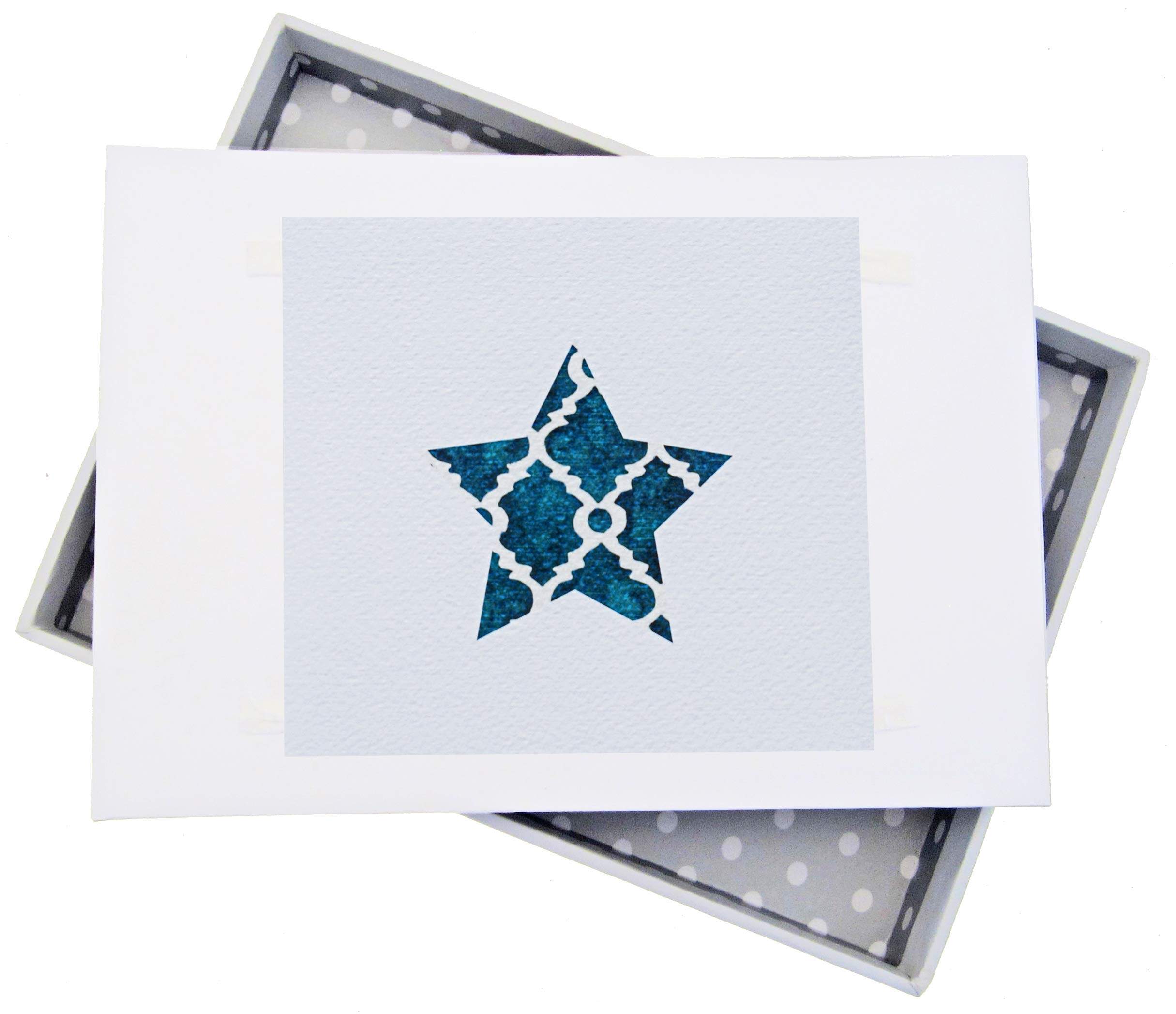 White Cotton Cards Alphabetics, Mini Photo Album, Teal Star, White Board, Multi-Colour, 12.5 x 17.5 x 2.5 cm