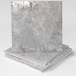 10-Pack Peel and Stick Grey Marble Tiles
