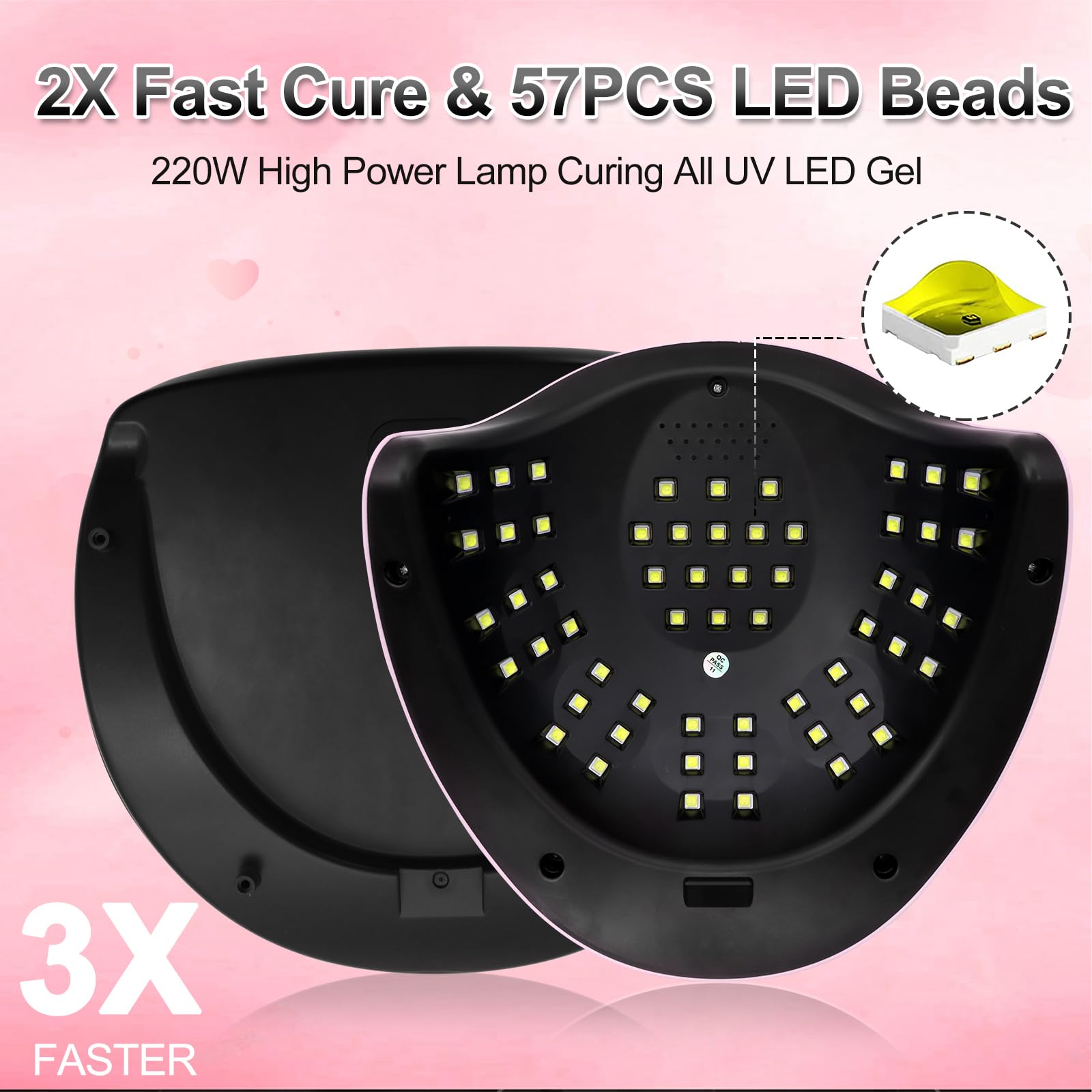 LKE LKE UV Nail Lamp, Dryer 220W Light for Nails with 4 Timers LED Lamp Gel Polish Kit Professional Art Tools Automatic Sensor