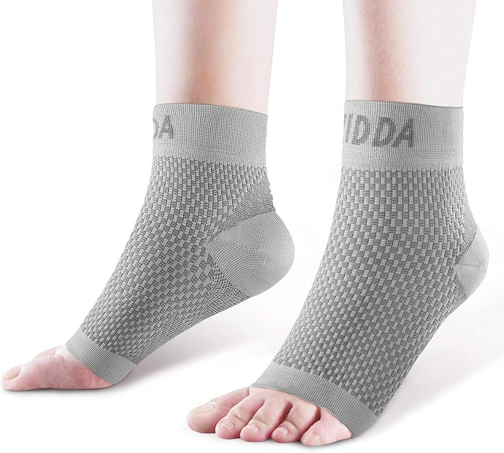 AVIDDA 2 Pack Ankle Support Brace Men Women Compression Sleeve Grey M