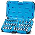 Capri Tools CP30004 30004 S2 Star Torx And External Socket Bit Set 35-Piece, Silver