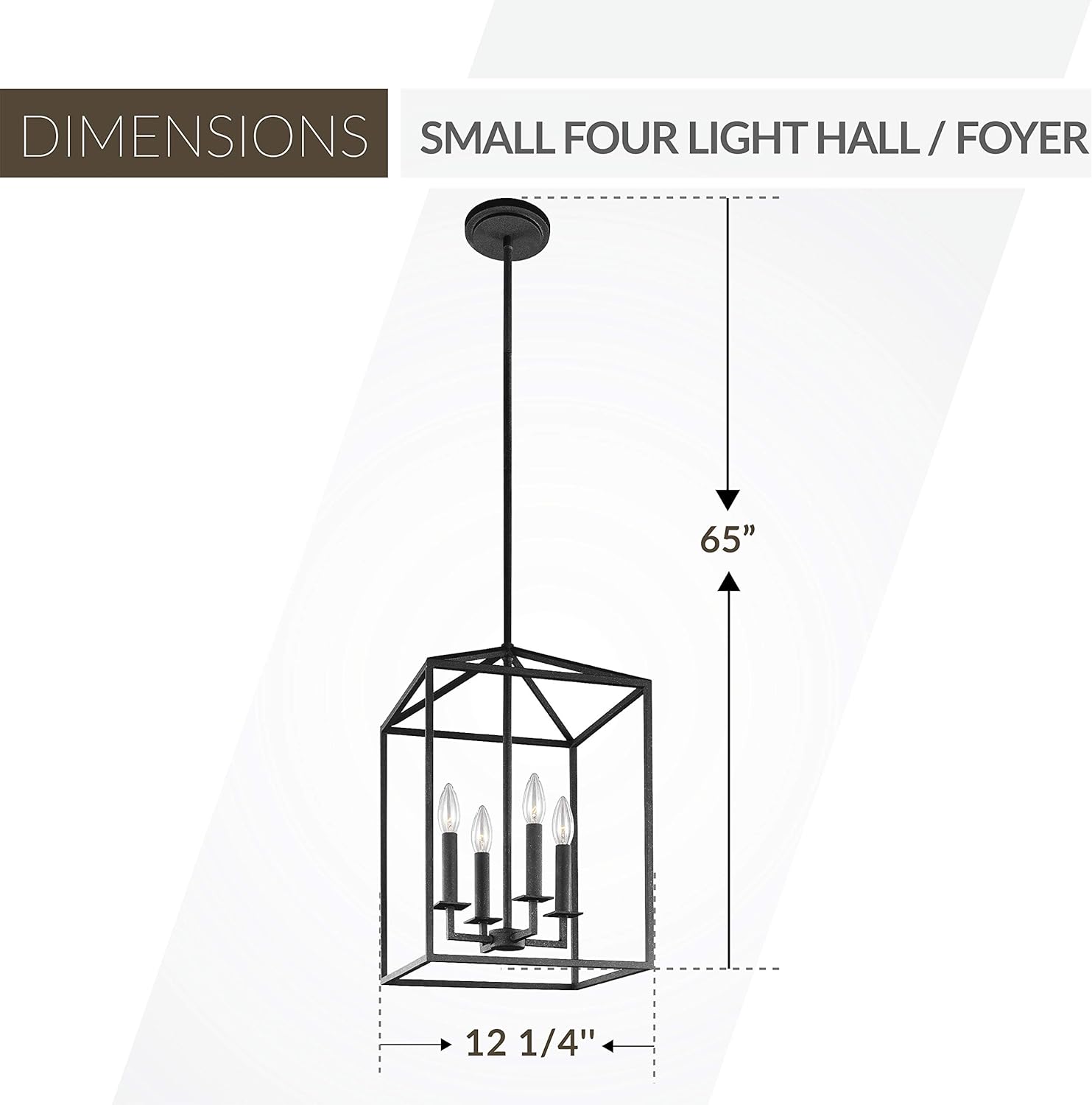 Sea Gull Lighting 5215004-839 Perryton Small Four-Light Hall / Foyer Hanging Modern Light Fixture, Blacksmith Finish: Sea Gull: Home Improvement
