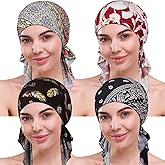 Turbante Para Dormir O Cubrir Cabeza - Para Mujeres Con Pérdida De Cabello (Quimioterapia), Rojo, Tallla Única