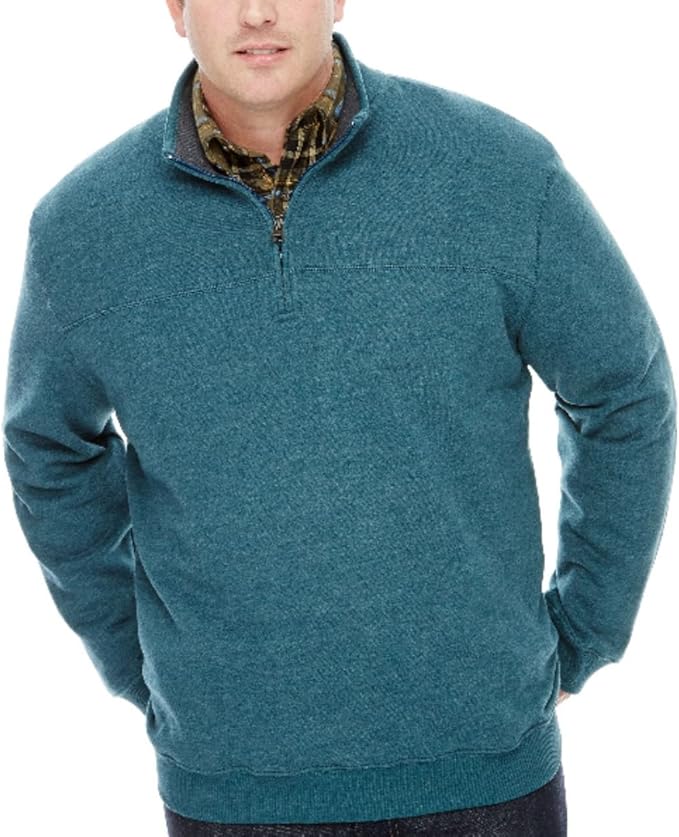 Amazon.com: Arrow Men's Big-Tall Long Sleeve Sueded Fleece 1/4 Zip Pullover (4XL Big, Denim Teal 