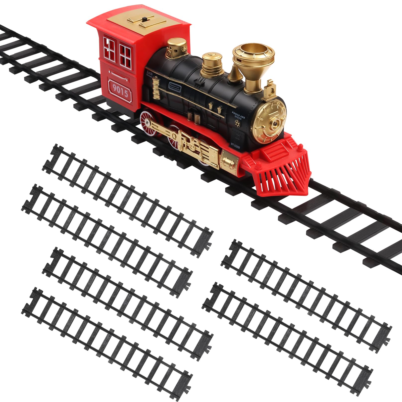 Hot Bee 6 Pcs Train Tracks Accessories Straight Train Track Railroad Building Toy Railway Rail for Hot Bee Train Set, (Size:6cm) — image 1
