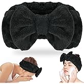 Shintop Spa Headband, Soft Carol Fleece Makeup Headband with Cute Bow Elastic Hairband for Washing Face Skincare Facial Mask 
