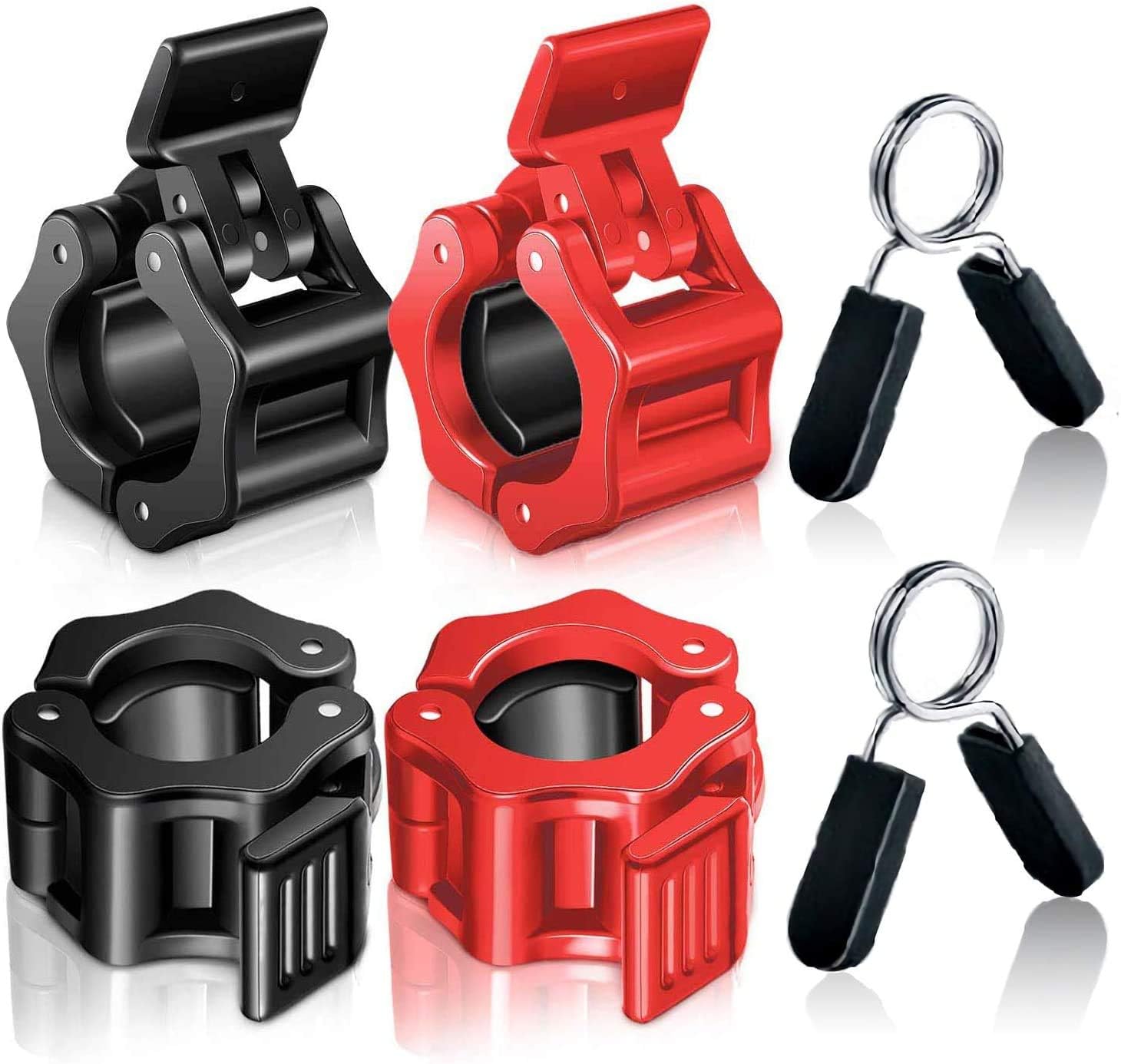 thumbnail image 2 of 6 PCS Spring Clip Collars For 1" Barbells – Dumbbell Clamps With Easy-Grip Handles, Gym Weight Lifting 2 of 12