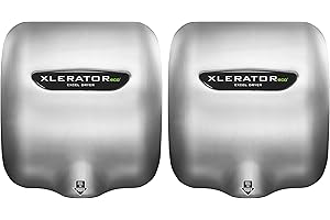 Excel Dryer XLERATOReco XL-SB-ECO 1.1N High Speed Commercial Hand Dryer, Brushed Stainless Cover, Automatic Sensor, Surface Mount, Noise Reduction Nozzle, LEED Credit, No Heat 4.5 Amps 110/120V (2 PK)