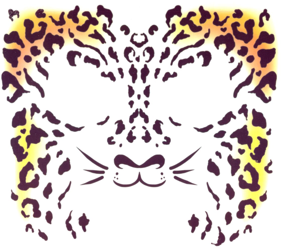 Tribal Cheetah Temporary Face Tattoo Makeup Kit - Set of 2 Complete Kits