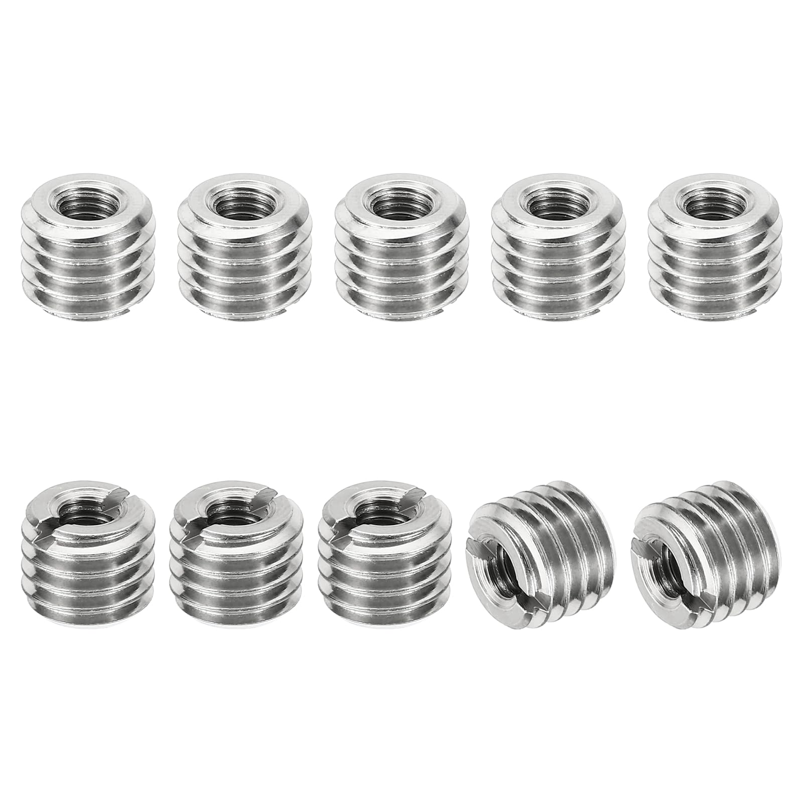 PATIKIL Thread Adapters Sleeve Reducing Nut, 10 Pcs M10*1.5 Male to M5*0.8 Female Repairing Insert Nut Screw Reducer Conversion Stainless Steel Fastener 8mm — image 1